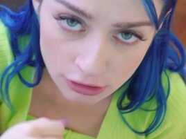 Girls with the sexiest eyes possible sucks dick in POV