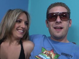 Blondie with a hot body deepthroats dick and gets REKT