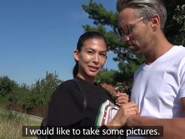 Asian girl with huge tits enjoying badass dick riding