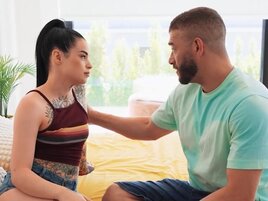 Brunette with a helplessly wet pussy gets banged in BDSMy way