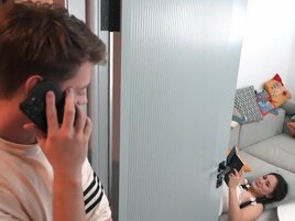 Brunette cucking her man with his alkie stepdad