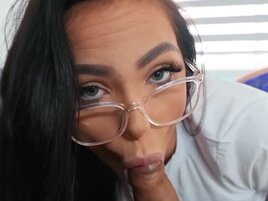Flexible babe is going to get him off with hard fucking