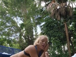 Mimi Monet looks cute and rides hard cock in public