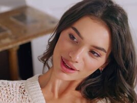 Brunette looks super-pretty as she masturbates on her own