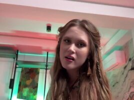 Cute blonde with a pasty body is going to suck in POV