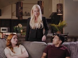 Stepfamily drama is sure to lead to threesome fucking
