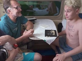 Redheaded Russian hoe takes hard dick on the train