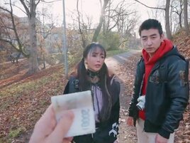 Japanese traveler ends up taking white cock in POV