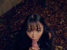 Japanese traveler ends up taking white cock in POV
