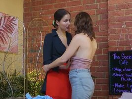 Lesbian women showing each other what lesbian lust looks like