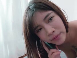 Chinese babe doing what she does best with his dick