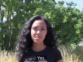 Ebony stunner gets fucked in POV in an outdoor video