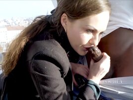 Tina Kay is in public and she has sex on the Ferris wheel