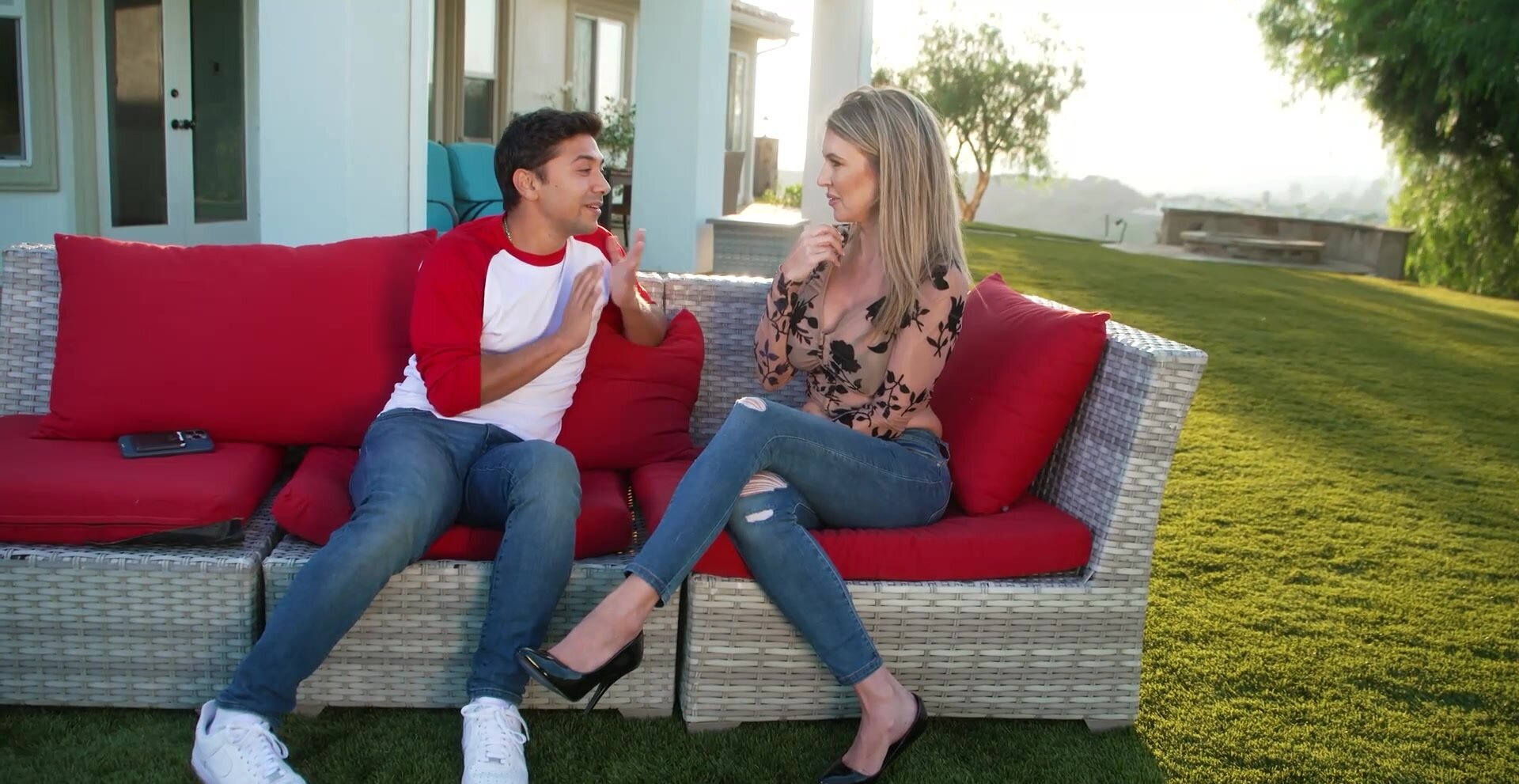 Gigi Dior is fucked outside by a skinny Latino lad