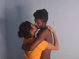 Short brunette babe is getting fucked by an Indian lad