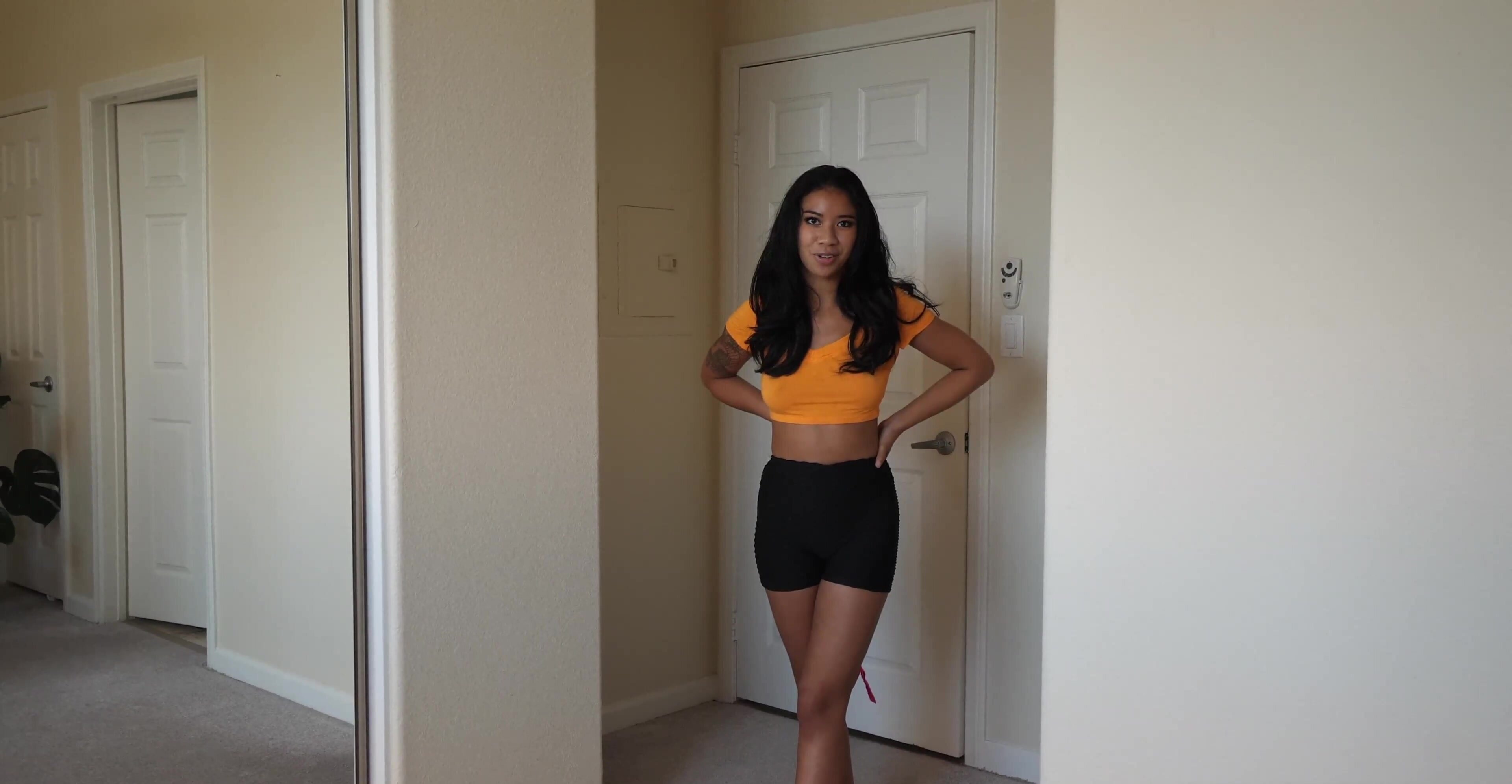 Ameena Green giving a blowjob and gets POV fucked