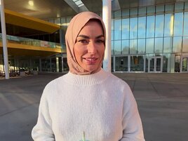 Venus Valencia wearing a hijab for a kinky video