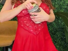 Red Eviee wearing lingerie and giving you instructions