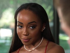 Lily Starfire is worshipped before interracial sex