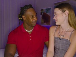 Della Cate is eaten out and fucked by a black dude