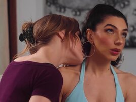 Simple favor leads to lesbian sex on a white couch