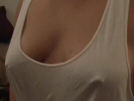 Dating-app hookup with a sexy blonde in a white tanktop